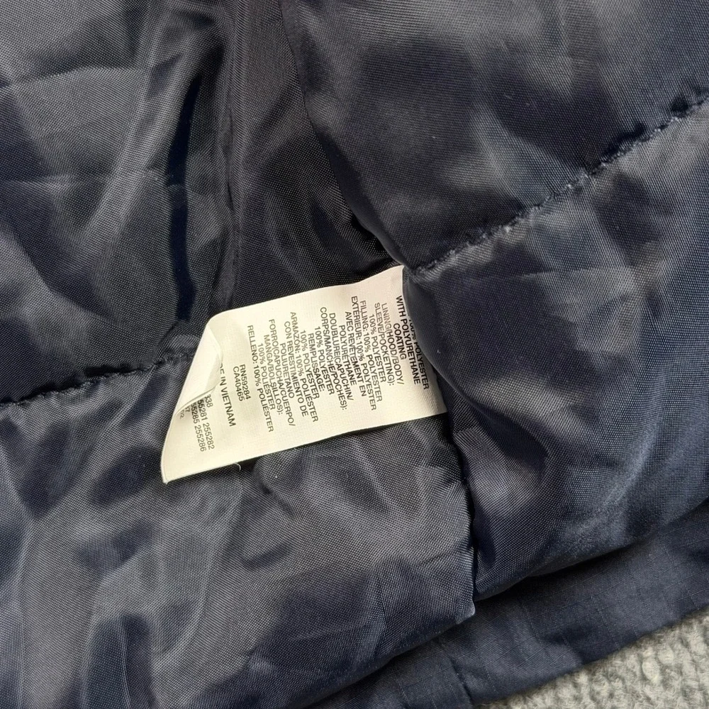 The Children's Place Puffer Jacket Boys XL 14 Blue Grey Colorblock Fleece Lined